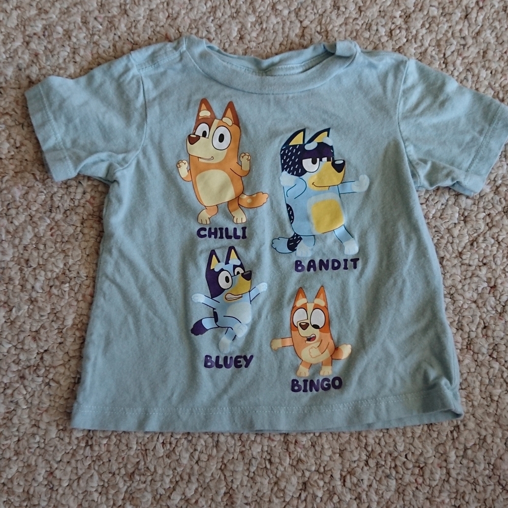 Toddler Boys' Bluey Printed Short Sleeve T-Shirt in light Blue 12M